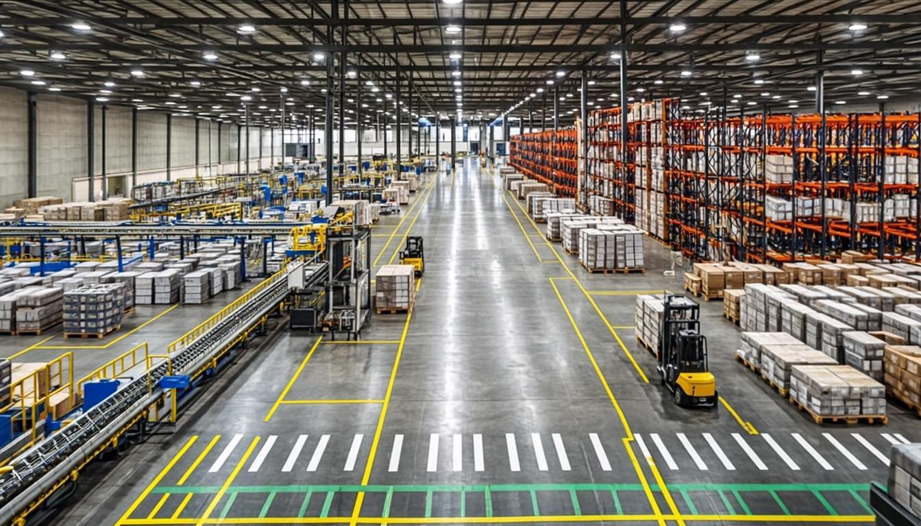 Riyadh Logistics Hub Warehouse Floor Marking β Warehouse Marking project in Riyadh