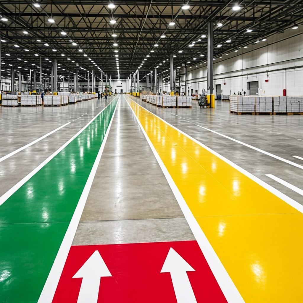 Warehouse Marking β Organise floor space, protect workers, and guide forklifts.